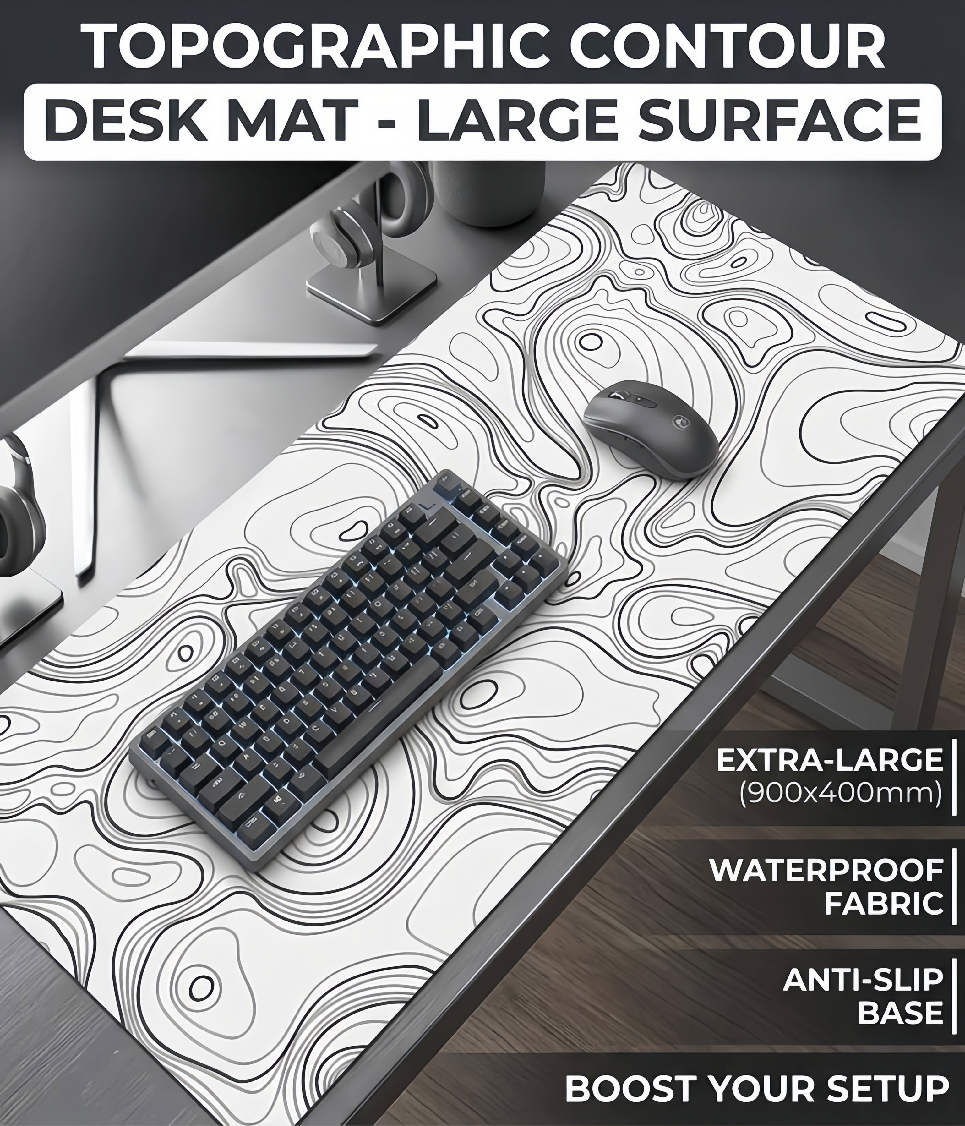Gaming Console Table - Strata Liquid Gaming Mouse Pad XXL