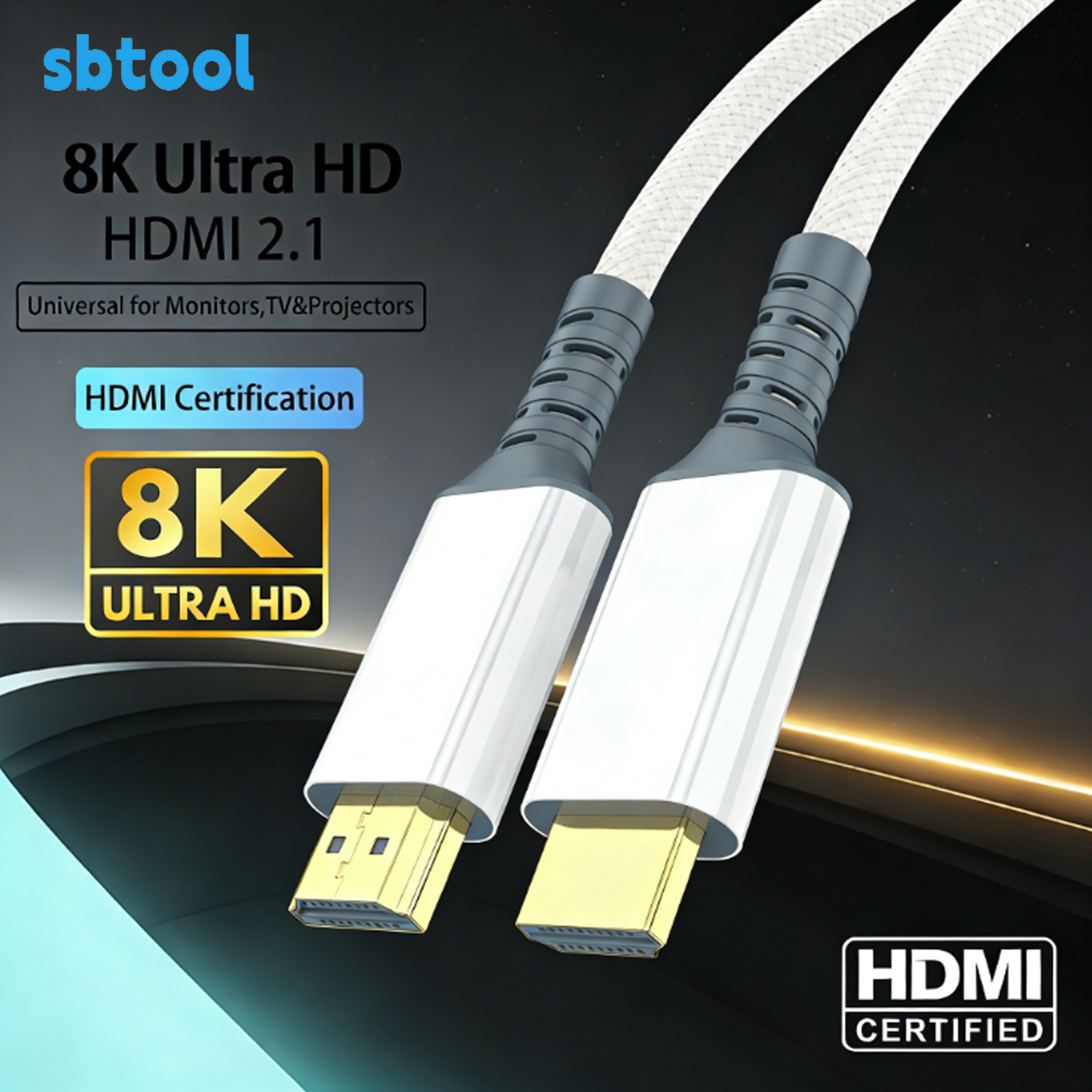 8K HDMI Cable White HDMI 2.1 H - Hdmi Cable 2.1 评论和价格