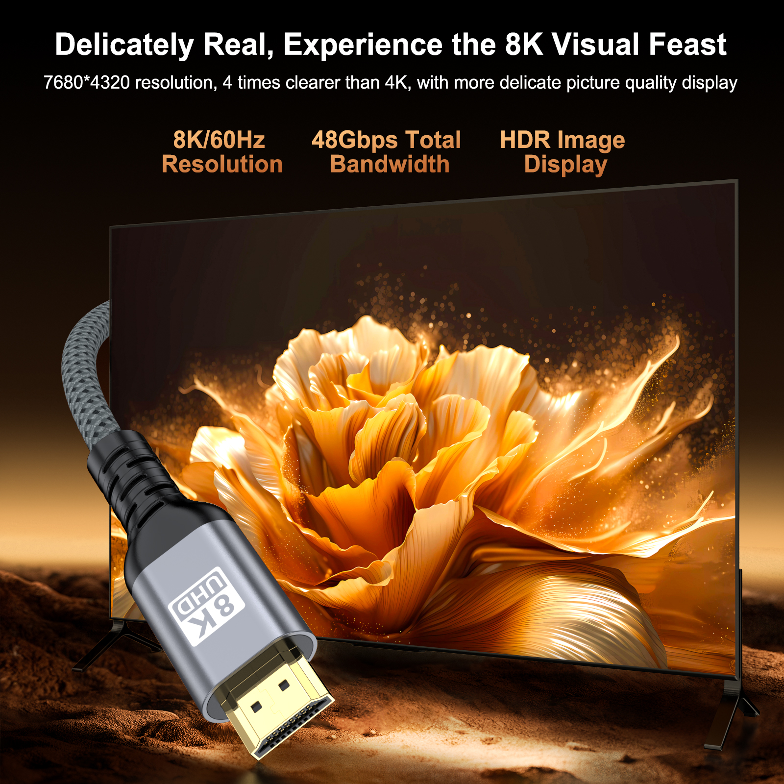 5m 7m 10m Long 8K HDMI 2.1 Cab - Hdmi Cable 2.1 评论和价格