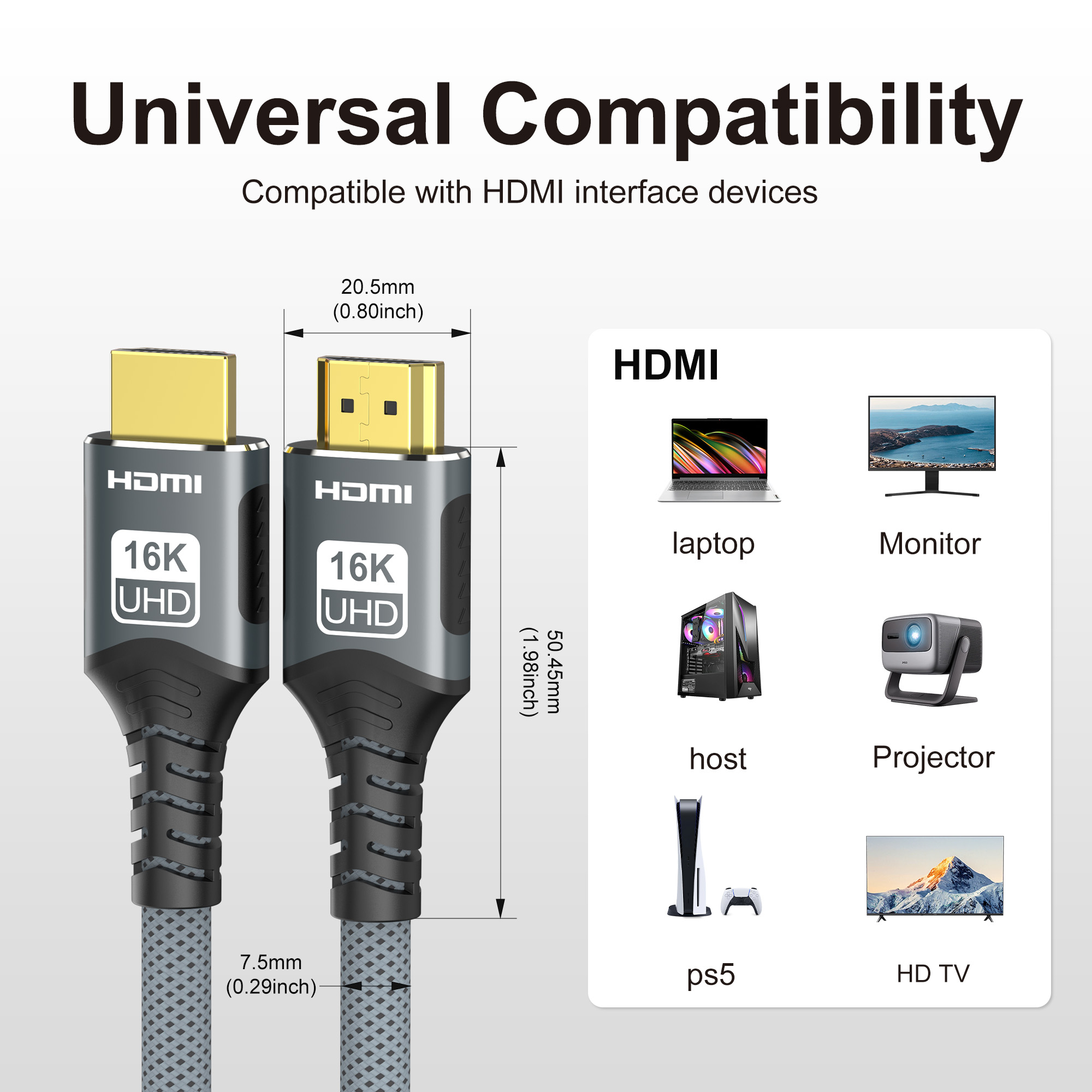 16K HDMI 2.2 Cable 96Gbps High - Hdmi Cable 2.1 评论和价格