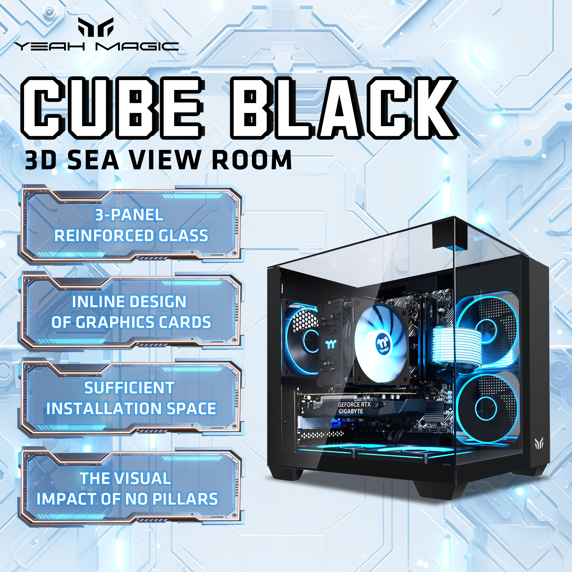 Yeah Magic Cube MATX High-Styl - Gaming Console Table 评论和价格