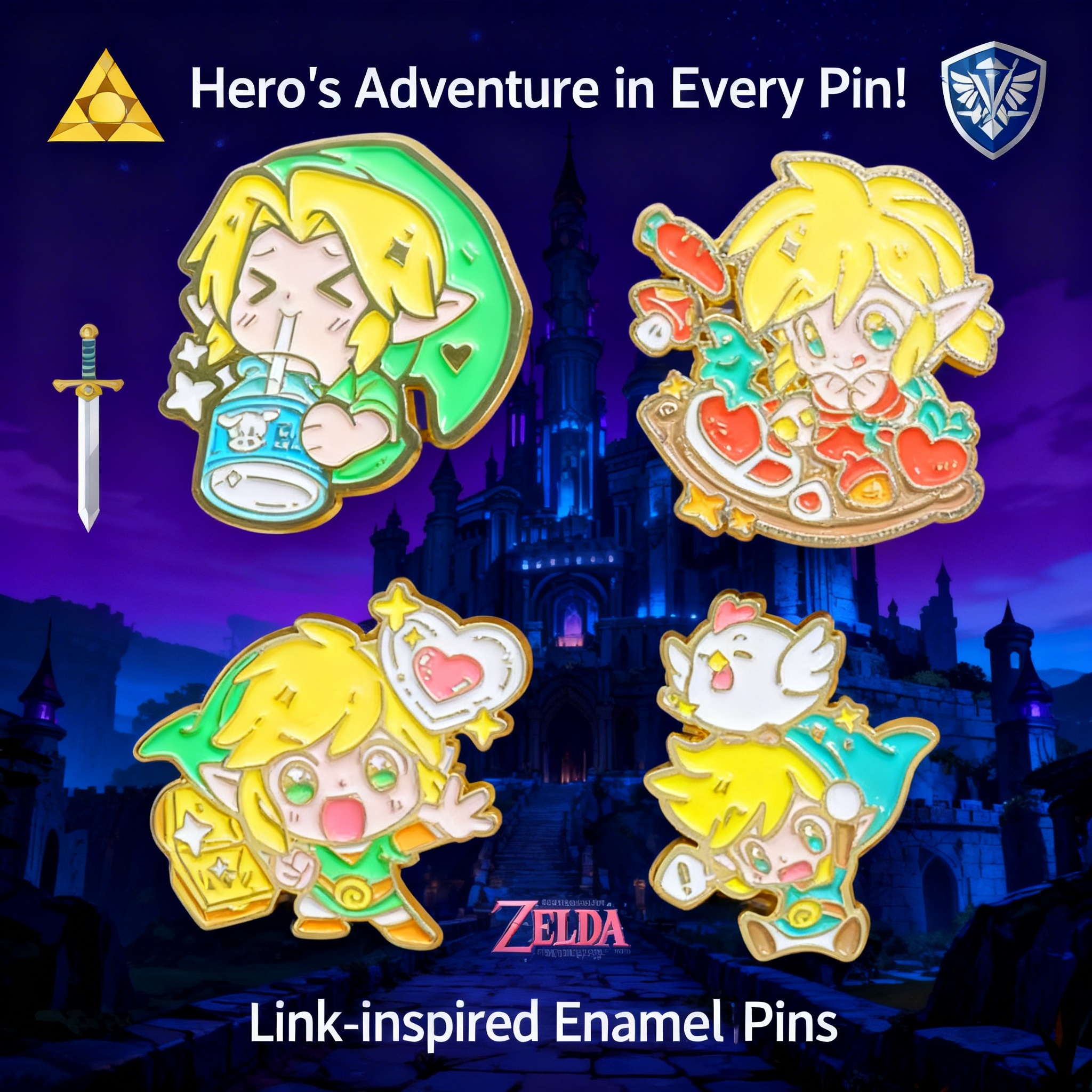 Adventure Game Badges Enamel P - Gaming Console Zelda 评论和价格