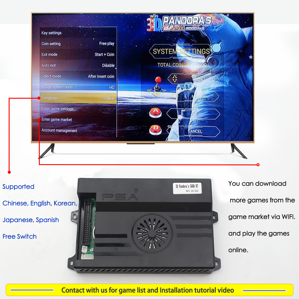 10000 in 1 3D Pandora Saga Box - Gaming Console Years 评论和价格