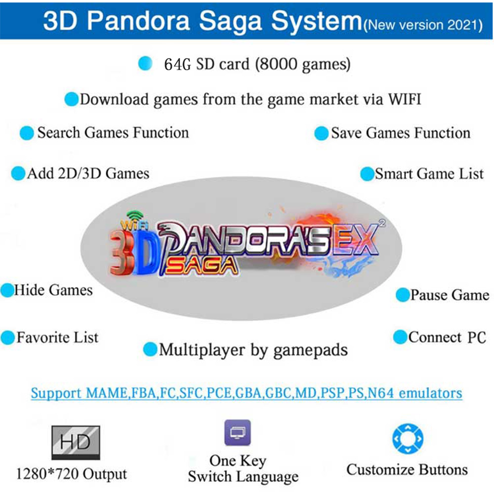 10000 in 1 3D Pandora Saga Box - Gaming Console Years 评论和价格