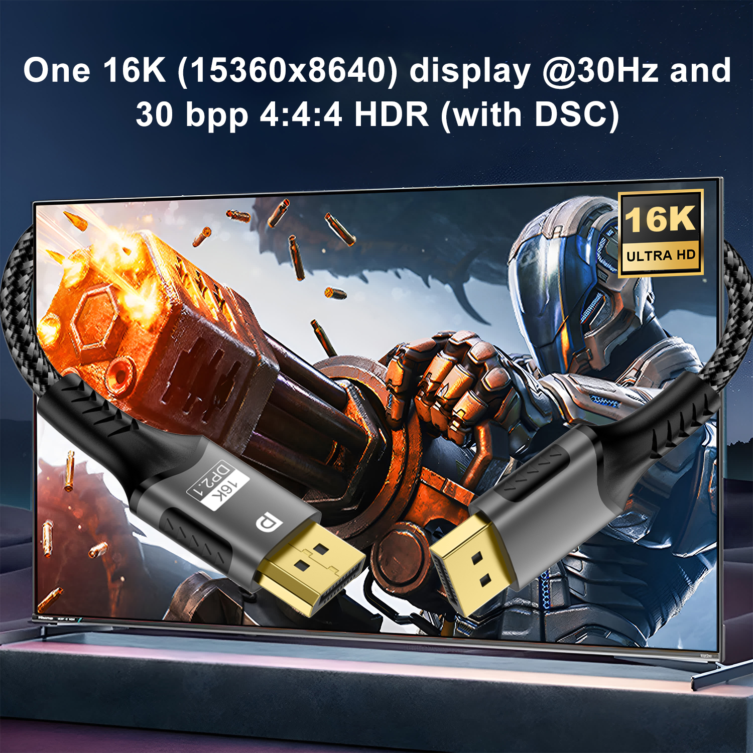 16K DP 2.1 8K@120Hz 4K@240Hz 8 - Hdmi Cable 2.1 评论和价格