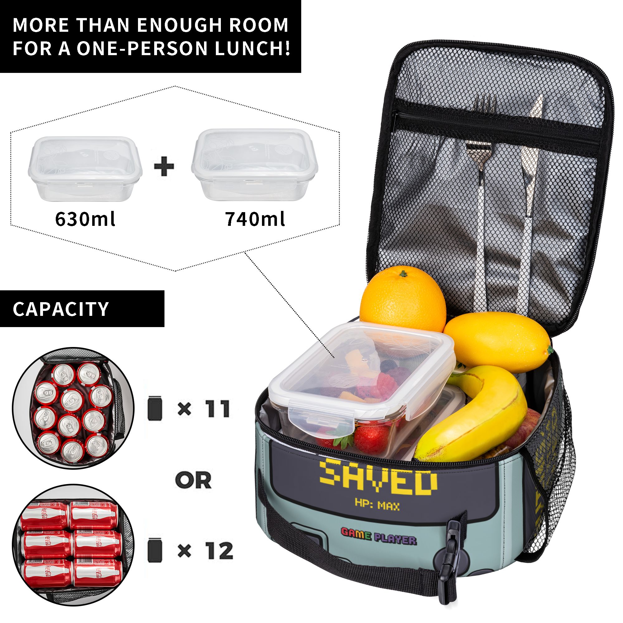 Retro Video Game Lunch Bag for - Gaming Console Design 评论和价格